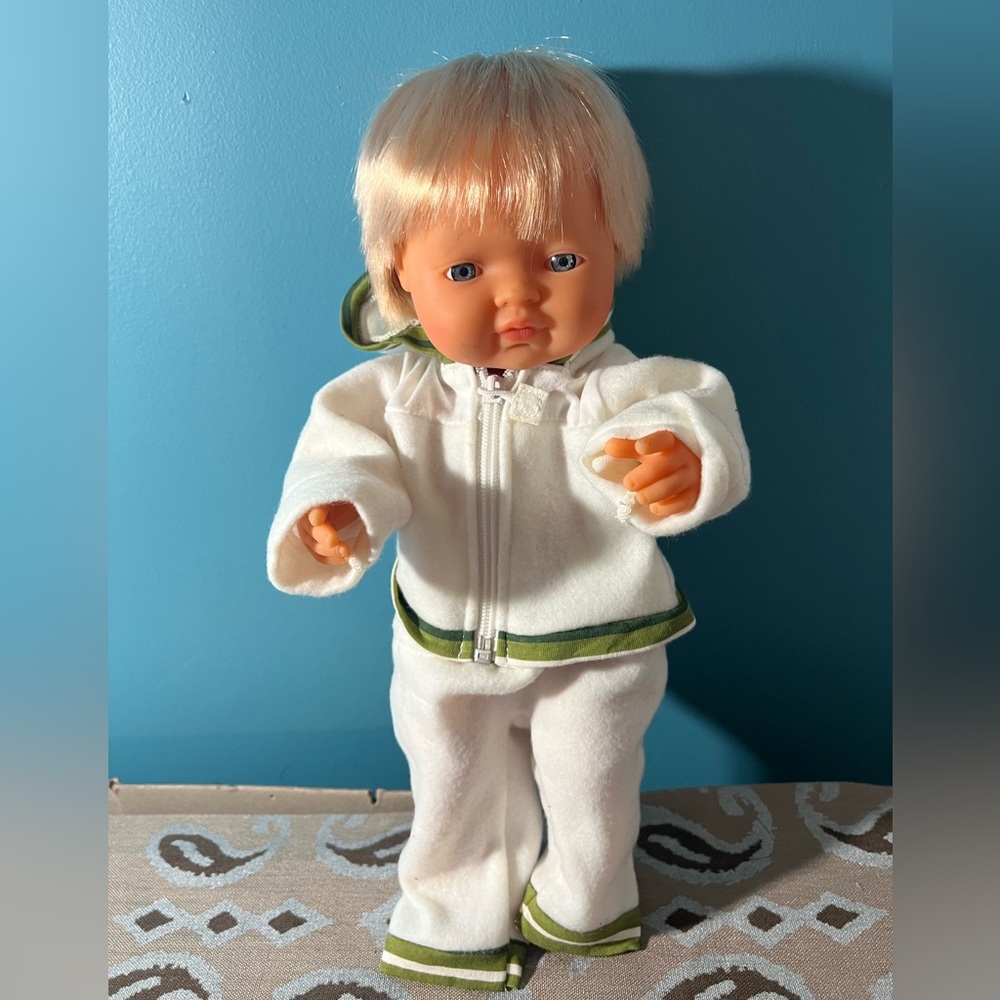 Miniland Anatomically correct Doll Caucasian Boy With Blond Hair and Blue Eyes